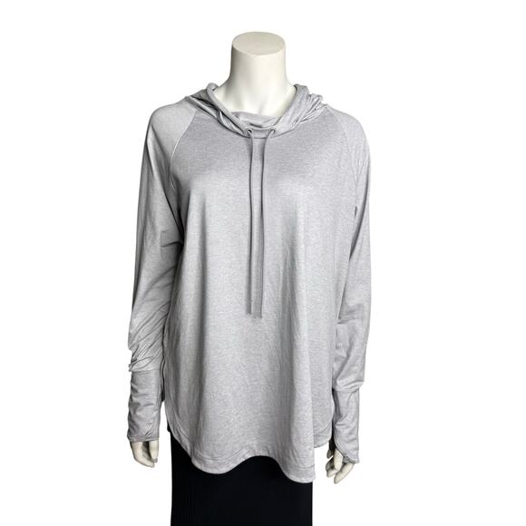Athleta Uptempo Hoodie Women's Large Light Gray Long Sleeve - Picture 1 of 7